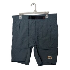 Howler Bros Pedernales Packable Shorts Mens 34 Blue Geometric Nylon Belted Hike